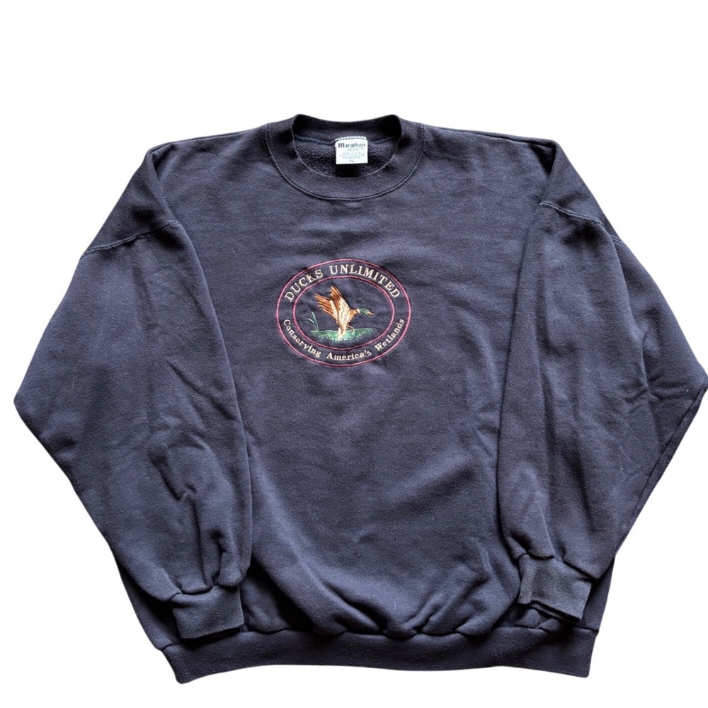Vintage 90's Ducks Unlimited Marathon Nature Crewneck Conservation Size XL